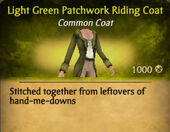 Light Green Darker Patchwork Riding Coat