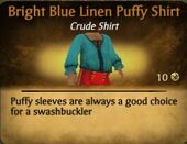 Bright Blue Linen Puffy Shirt