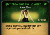 Light Yellow Blue Blouse White Ruff