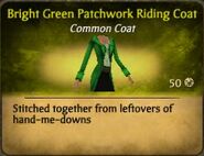 Bright Green Patchwork Riding Coat