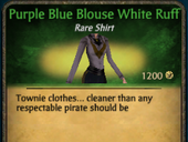Purple Blue Blouse White Ruff