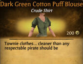 Dark Green Cotton Puff Blouse