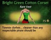 F Bright Green Cotton Corset