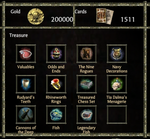 Treasure menu