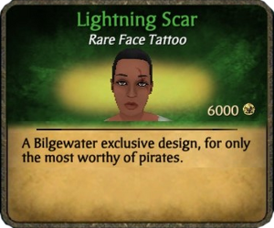 Lightning Scar Face Tattoo Card