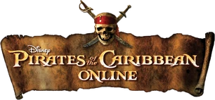 Potco logo scroll skull hor