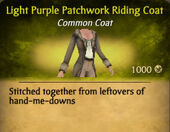 Light Purple Patchwork Riding Coat