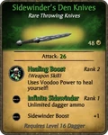 Sidewinder's Den Knives Card