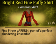 Bright Red Finr Puffy Shirt
