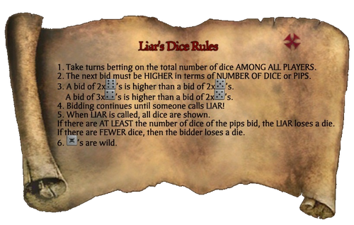 Liar's Dice Rules