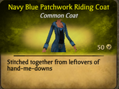 Navy Blue Stitch Patchwork Coat