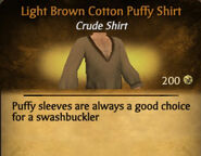 Light Brown Cotton Puffy Shirt