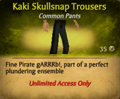 Dark Gray Kaki Skullsnap Trousers