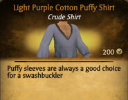 Light Purple Darker Cotton Puffy Shirt