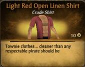 Light Red Open Linen Shirt