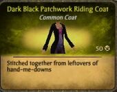 Dark Black Patchwork Riding Coat