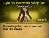 Light Red Patchwork Riding Coat