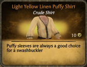 Light Yellow Linen Puffy Shirt