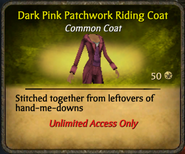 Dark Pink Patchwork Riding Coat