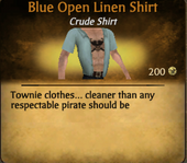 Blue Open Linen Shirt