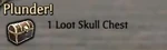 Plundered skull chest at sea.