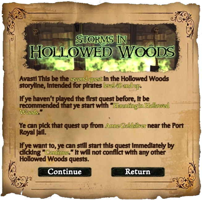 Storms in Hollowed Woods, Pirates Online Wiki