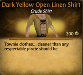 Dark Yellow Open Linen Shirt