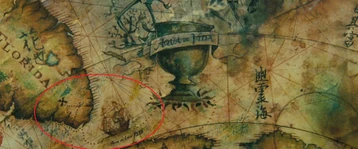 L'ubicazione della Fonte in  (cerchiata in rosso) come appare in  ma visibile anche in 