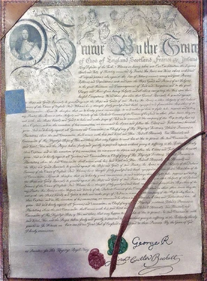 Lettere di marca per il pirata  firmate da  e da 