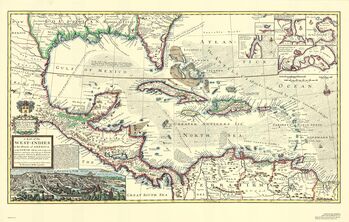 Mappa Caraibi 1715