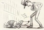Woody forcing  to literally grovel and lick his boots, in his depiction in the .