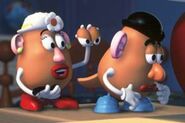 Mr. Potato Head with Mrs. Potato Head.