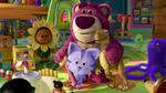 Lotso hugs an Allosaurus