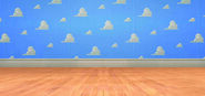 A scope version of the cloud wallpaper appearing in Andy's room in Toy Story