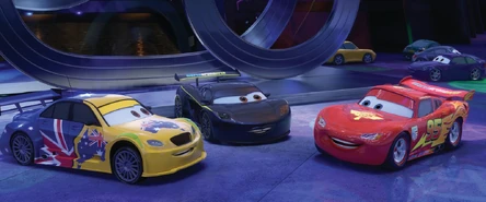 FrostyonCARS2.jpg (143 KB) Frosty with Lewis Hamilton and Lightning McQueen