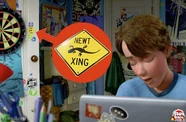 A "Newt Xing" sign makes a nod to newt.
