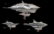 Three of the four known types of BNL Starliners.