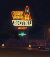 Cozy Cone Sign.jpg (13 KB) Sign at Night