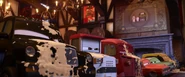Car-ified DunBroch tapestry in Cars 2
