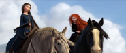 Elinor and Merida riding their horses