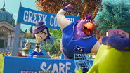 Claire and Brock with Mike talking about the Scare Games.
