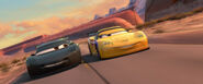 Jeff and Lewis racing in the Radiator Springs Grand Prix.