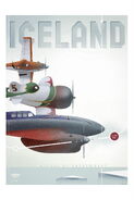 Planes vintage poster iceland