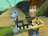 Woody's cameo in one of the alternate outtakes in "A Bug's Life"