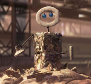 A look-alike of Luxo, Sr. as one of the arms on Wall-E's EVE sculpture in WALL•E