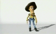 An early version of Woody as a ventriloquist dummy in the early animation test footage