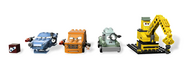 Leland Turbo, Finn McMissile, Grem, Professor Z and the Crane minifigures