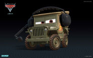 Sarge as he appears in Cars 2