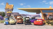 Lightning with the RS Residents appear in Pixar Popcorn episode Unparalleled Parking.