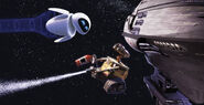 Eve and Wall-E in Space